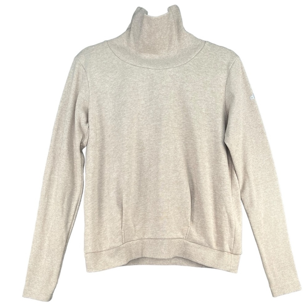 Alo Sweatshirt Women’s Medium Funnel Neck Ribbed Sleeves